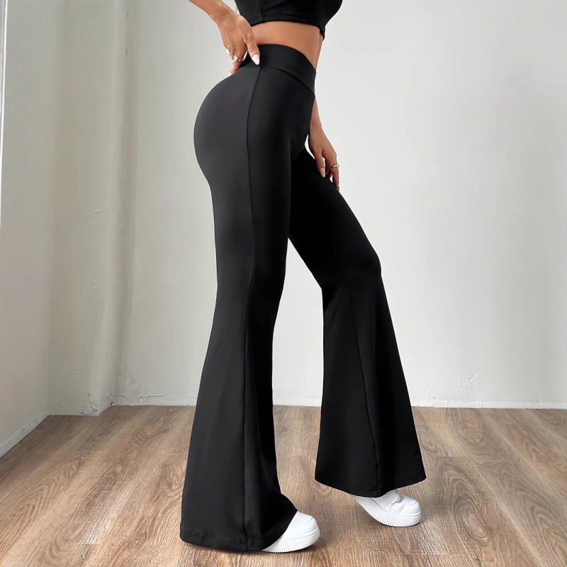 Europos ir Amerikos tarpvalstybinės rudens odai draugiškos jogos namų ragų deivės kelnės laisvalaikio sportui aukštu juosmeniu, elastingos plačios klešnės moterims