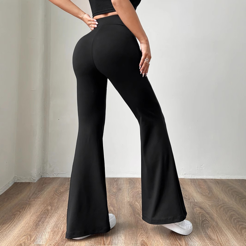 Europos ir Amerikos tarpvalstybinės rudens odai draugiškos jogos namų ragų deivės kelnės laisvalaikio sportui aukštu juosmeniu, elastingos plačios klešnės moterims