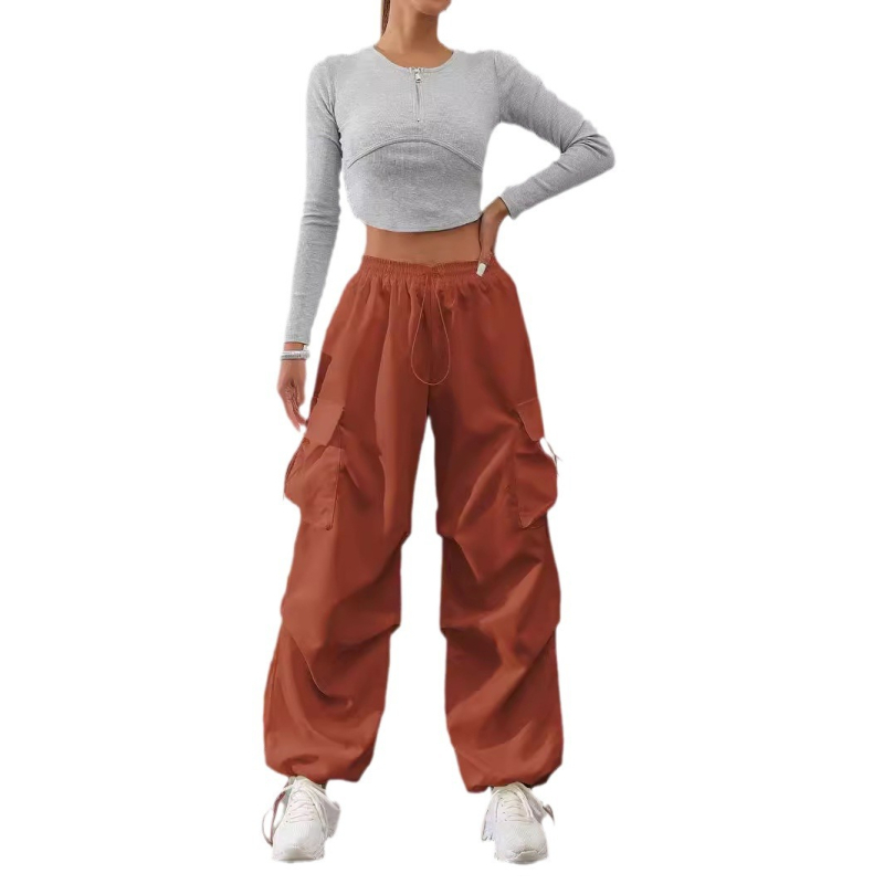 Europos ir Amerikos tarpvalstybinės mados prekės ženklo užsienio prekybos moteriškos vasarinės amerikietiškos mados laisvalaikio kišeninės gatvės krovininės kelnės gatvės stiliumi