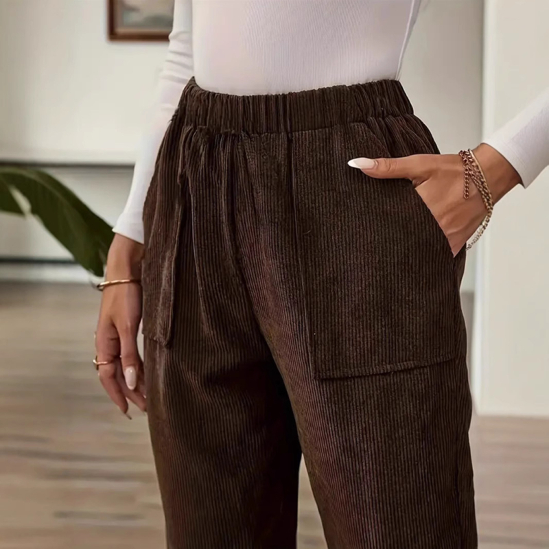 2025 m. naujos „Amazon“ europietiškos ir amerikietiškos laisvalaikio velveto kelnės su plyšine kišene