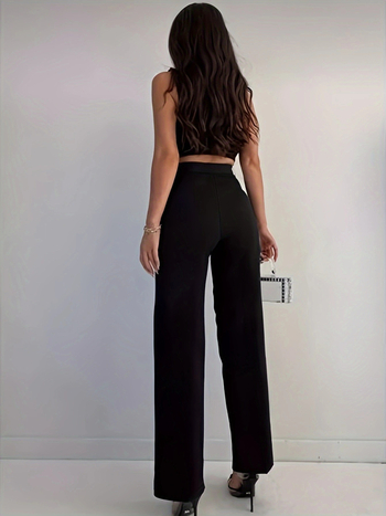 Seksikas elegantne seksikas kevad-suvepidu asümmeetriline naiste pükskostüüm