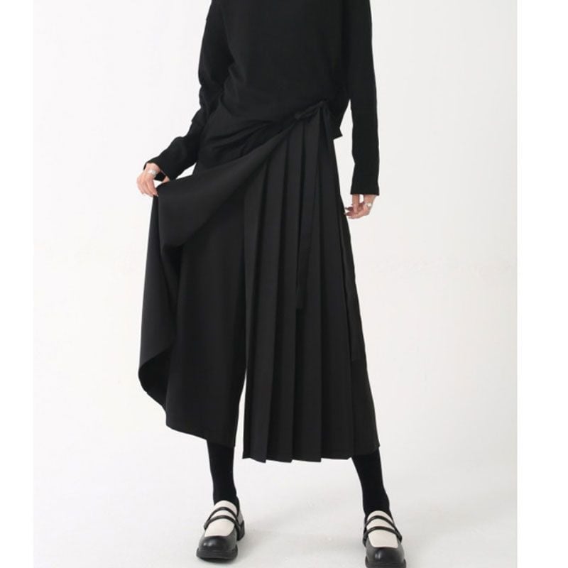 Yamamoto, fustă de vară cu pliseuri, pantaloni scurți, lejeri, casual, cu picior larg, pentru femei