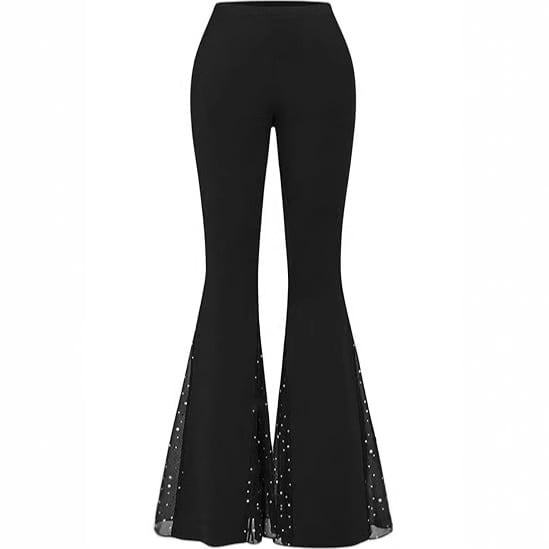 Pantaloni evazați metalici pentru femei, talie înaltă, cu picior larg, stil 2025, noi