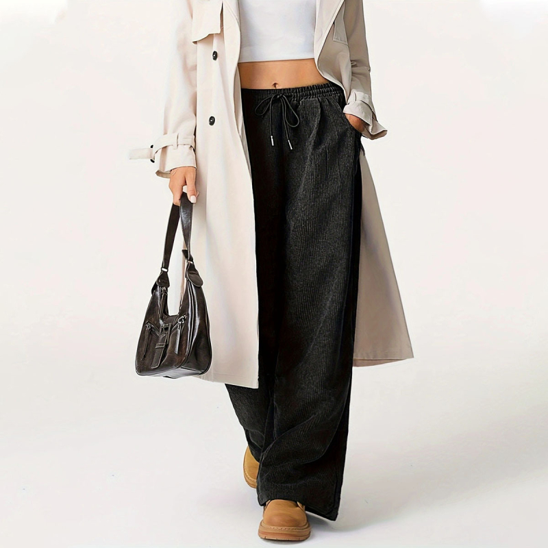 Plačios kelnės, sandėlyje tarpvalstybinės, europietiškos ir amerikietiškos moteriškos „Amazon“ velveto laisvalaikio plačios kelnės, tiesaus kirpimo kelnės