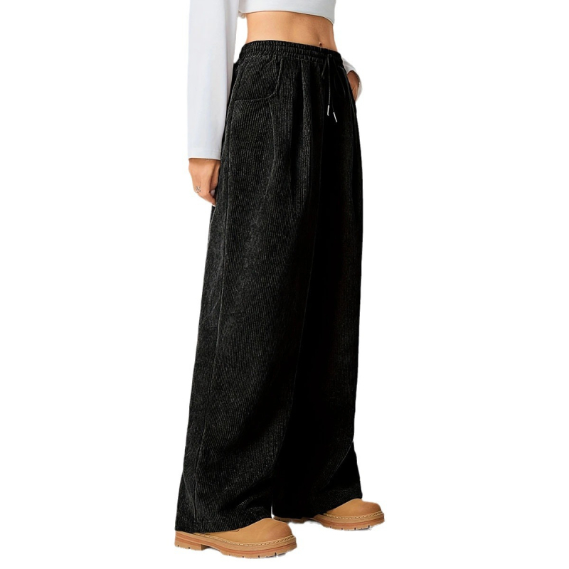 Plačios kelnės, sandėlyje tarpvalstybinės, europietiškos ir amerikietiškos moteriškos „Amazon“ velveto laisvalaikio plačios kelnės, tiesaus kirpimo kelnės