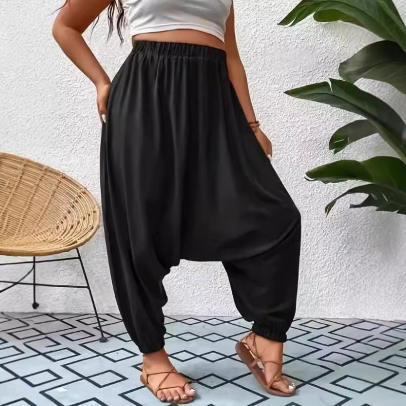 În stoc Explozii Surse transfrontaliere europene și americane Amazon 2024 Pantaloni Harlan de culoare solidă, lejeri, casual, mărime mare