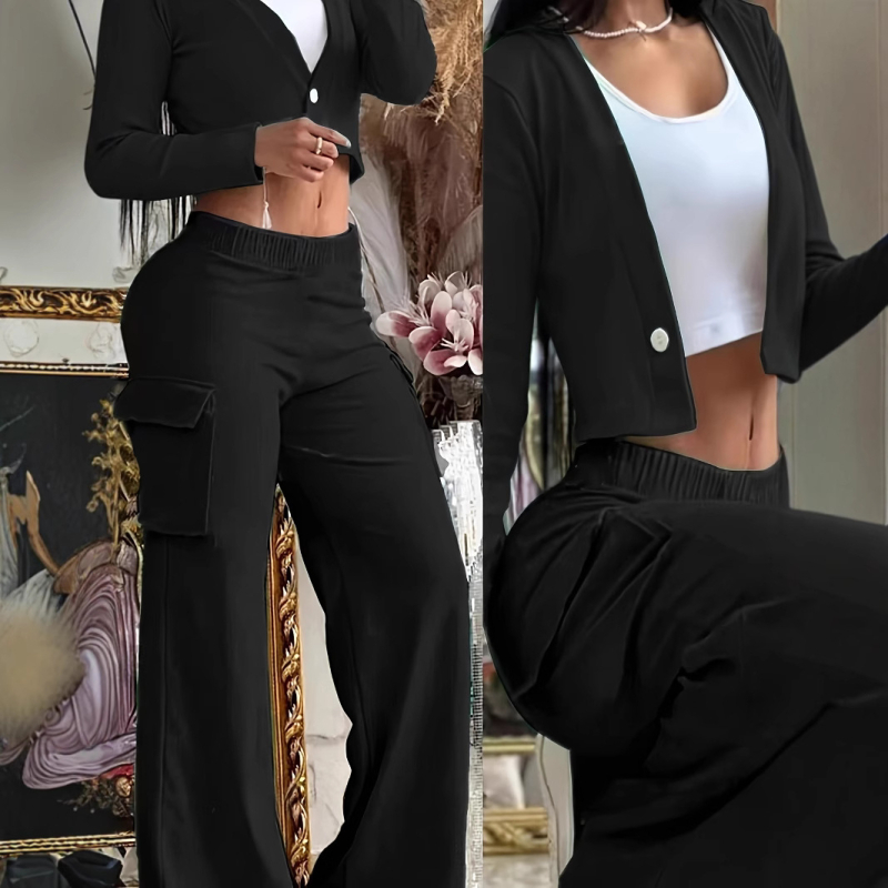 Y2K на склад Дамски панталони Cross-border I Модерни работни панталони с джобове Street Свободни широки панталони YOUNG Ежедневни панталони