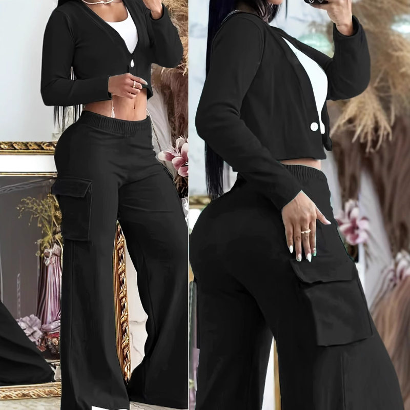 Y2K на склад Дамски панталони Cross-border I Модерни работни панталони с джобове Street Свободни широки панталони YOUNG Ежедневни панталони