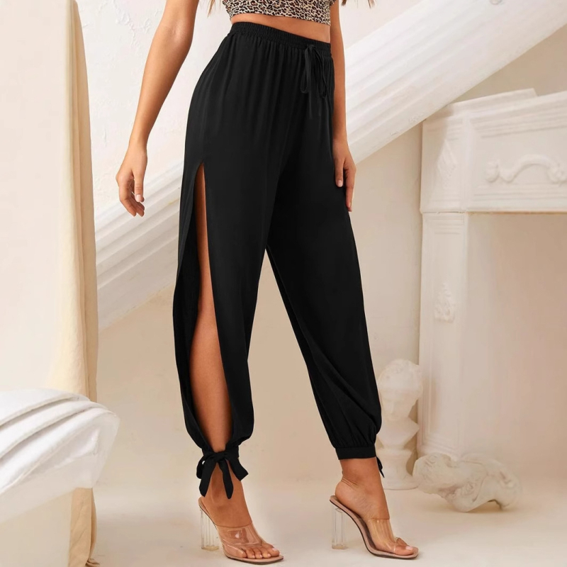 2025 трансгранични европейски и американски летни нови дамски едноцветни ежедневни удобни панталони с разделени пръсти