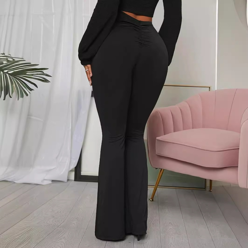 2024 нови дамски панталони европейски и американски трансгранични дамски плисирани разкроени панталони