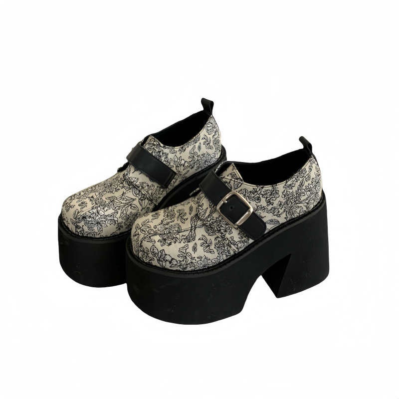 2025 m. nauji europietiški ir amerikietiški moteriški mados bateliai, 11 cm itin aukštu kulnu, storu dugnu, plius dydžio, tarpvalstybiniai, 34–41 dydžio.