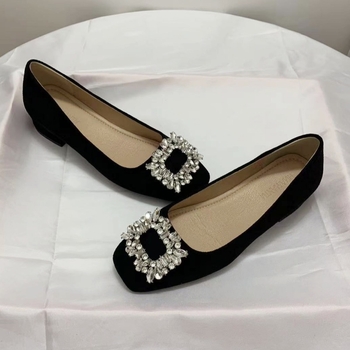 Prancūziško stiliaus kvadratinės nosies zomšos madingi 2024 m. elegantiški nišiniai stambiakulniai bateliai moterims, žemi aukštakulniai su cirkoniais, kvadratine sagtimi