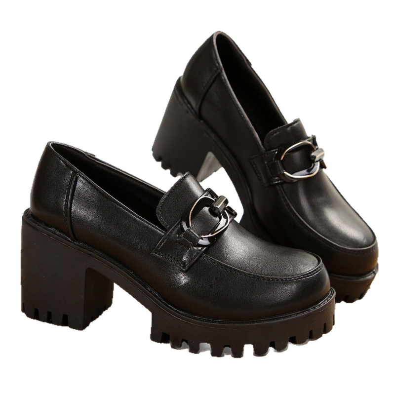 2024 нови външни търговски трансгранични обувки с дебела подметка, малки кожени обувки, водоустойчиви, с платформа, катарама, дебели, с висок ток, големи размери, дамски обувки на едро