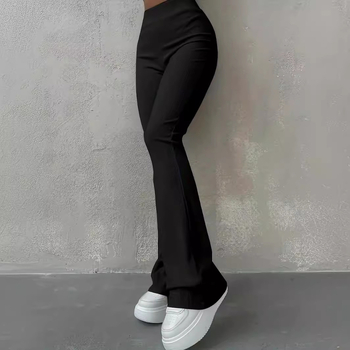 2025 Amazon Temu Népszerű Lezser Bordázott Egyszerű Slim Leggings Tiszta Színű Magas Derekú Divatos Nadrág