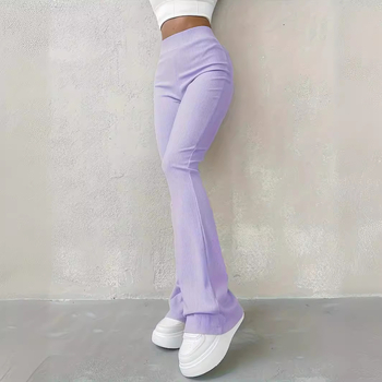 2025 Amazon Temu Népszerű Lezser Bordázott Egyszerű Slim Leggings Tiszta Színű Magas Derekú Divatos Nadrág