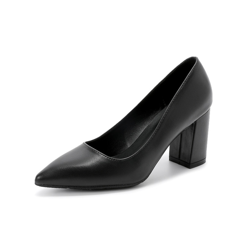 Zuodingni YB-1 paksu kontsaga väike suurus 313233 ühekihilised kingad kõrged kontsad naiste ekstra suured laiendatud pluss-suuruses naiste kingad 41 42 43