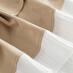 Vanjska trgovina Ženska odjeća Šivanje Suknja Boja Blok Vezice Struk Suknja i Asimetrični Porub Moda Laminarna Suknja Uski struk