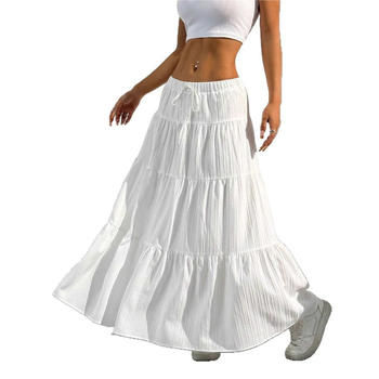 Kreativna proljetna 2025. slatka stilska svježa i slatka ženska odjeća, kolažna poliesterska suknja A-kroja, boja makarona