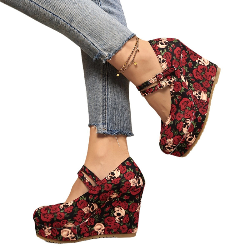 Vanjskotrgovinske europske i američke cipele, ženske cipele s tankom petom, debelim potplatom i jednim remenom od brušene kože! Vanjske mat cipele od brušene kože koje povećavaju visinu