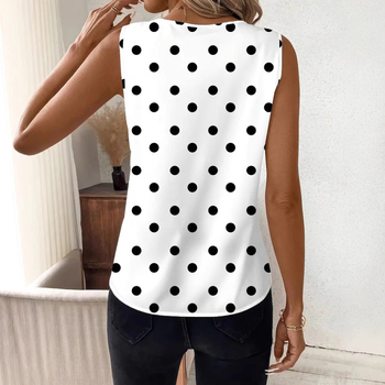 (sandėlyje) Europietiški ir amerikietiški tarpvalstybiniai moteriški drabužiai iš „Amazon“ – nauja moteriška marginta liemenė su V formos iškirpte, madinga palaidinė be rankovių