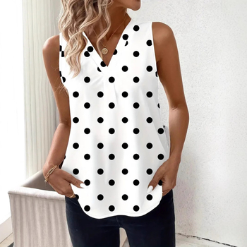 (sandėlyje) Europietiški ir amerikietiški tarpvalstybiniai moteriški drabužiai iš „Amazon“ – nauja moteriška marginta liemenė su V formos iškirpte, madinga palaidinė be rankovių