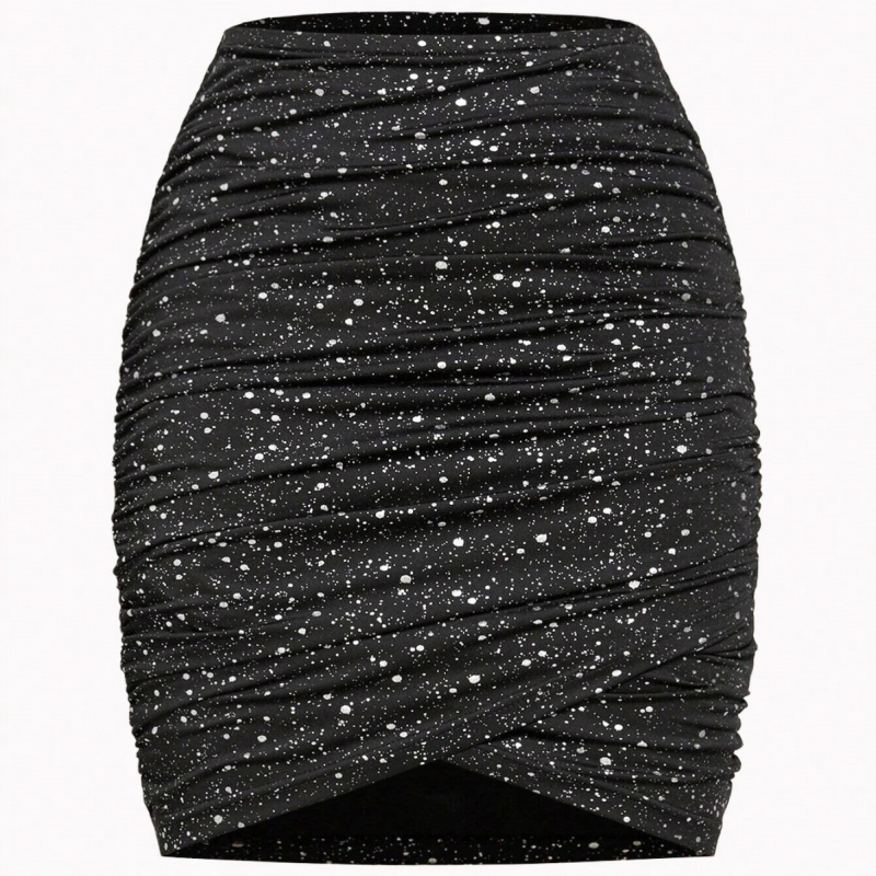 Amazon na zalihi Xiyin Temu Europska i američka modna uska seksi midi suknja sa zlatnim žigom, velikom suknjom i visokim strukom za efekt mršavljenja