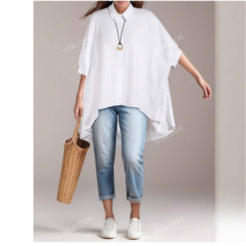 2024 m. rudens „Amazon“ nauji korėjietiško stiliaus plius dydžio apkūnių merginų laisvi moteriški marškinėliai su dolmano rankovėmis.