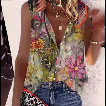 2024 m. Nauja vasaros „Amazon Independent Station“ nori Europos ir Amerikos tarpvalstybinių spausdintų moteriškų marškinėlių be rankovių