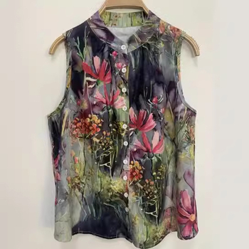 2024 m. Nauja vasaros „Amazon Independent Station“ nori Europos ir Amerikos tarpvalstybinių spausdintų moteriškų marškinėlių be rankovių