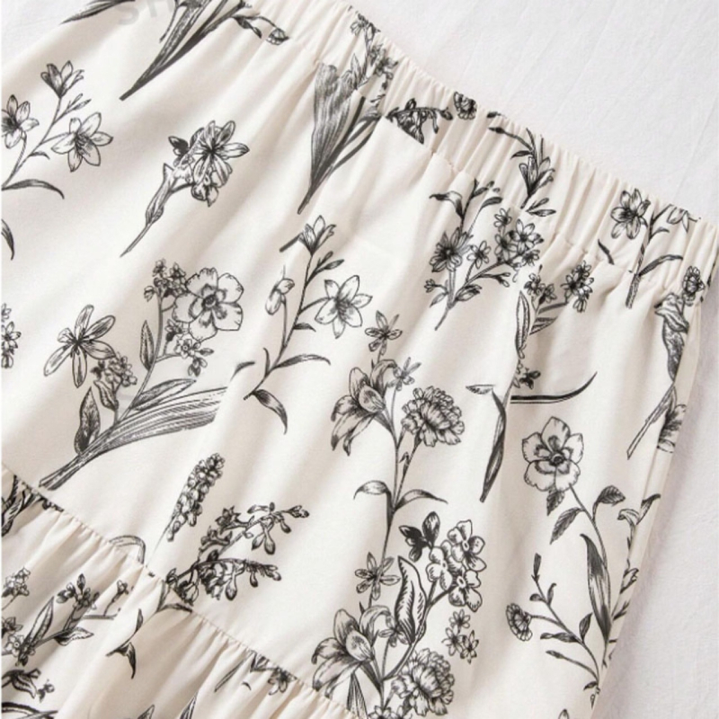 2025. Europska i američka prekogranična Shein vruća ženska svježa cvjetna printana široka suknja veleprodaja ženske odjeće na zalihi