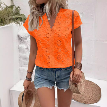 Europos ir Amerikos užsienio prekybos sandėlyje moteriški nėriniuoti dekoratyviniai tuščiaviduriai nėriniuoti marškiniai moteriški viršūnės