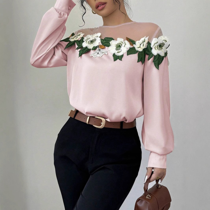 Tarpvalstybinė užsienio prekyba moterims, populiarūs užsienio prekybos marškiniai, Europos ir Amerikos „Amazon“ populiarūs gegutės stiliaus tinklelio sujungimo gėlės