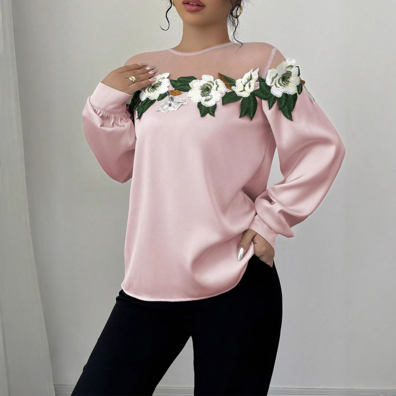 Tarpvalstybinė užsienio prekyba moterims, populiarūs užsienio prekybos marškiniai, Europos ir Amerikos „Amazon“ populiarūs gegutės stiliaus tinklelio sujungimo gėlės