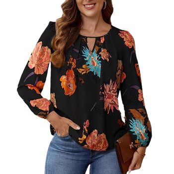 Tarpvalstybinės užsienio prekybos gamyklos nepriklausoma svetainė. Europos ir Amerikos 2025 m. nauji moteriški viršutiniai drabužiai. Ilgomis rankovėmis, apvalia kaklo iškirpte, marginti laisvalaikio moteriški marškinėliai.