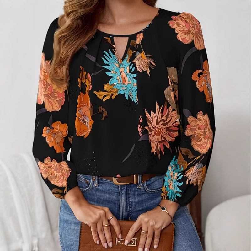 Tarpvalstybinės užsienio prekybos gamyklos nepriklausoma svetainė. Europos ir Amerikos 2025 m. nauji moteriški viršutiniai drabužiai. Ilgomis rankovėmis, apvalia kaklo iškirpte, marginti laisvalaikio moteriški marškinėliai.