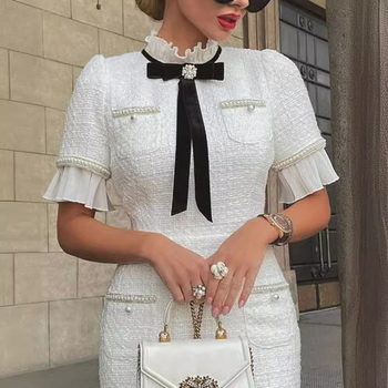 Europska i američka gruba kvadratna haljina u Chanel stilu