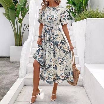 Ljetna elegantna nova uska duga haljina s cvjetnim strukom 5111
