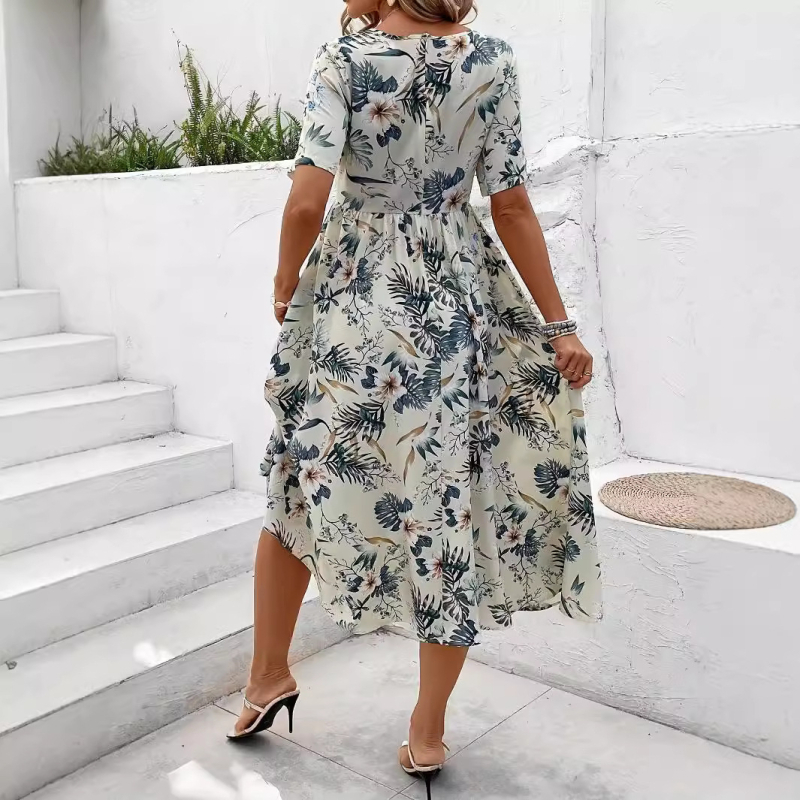 Ljetna elegantna nova uska duga haljina s cvjetnim strukom 5111