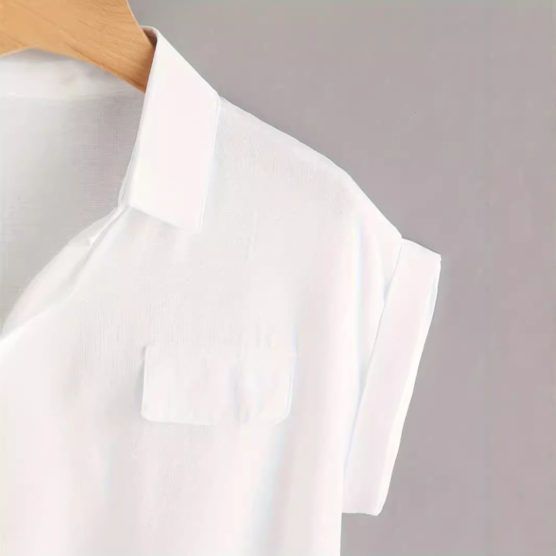 Prekogranična Aliexpress košulja kratkih rukava za žene, ljetna lagana, čista boja, svestrana, ležerna, široka