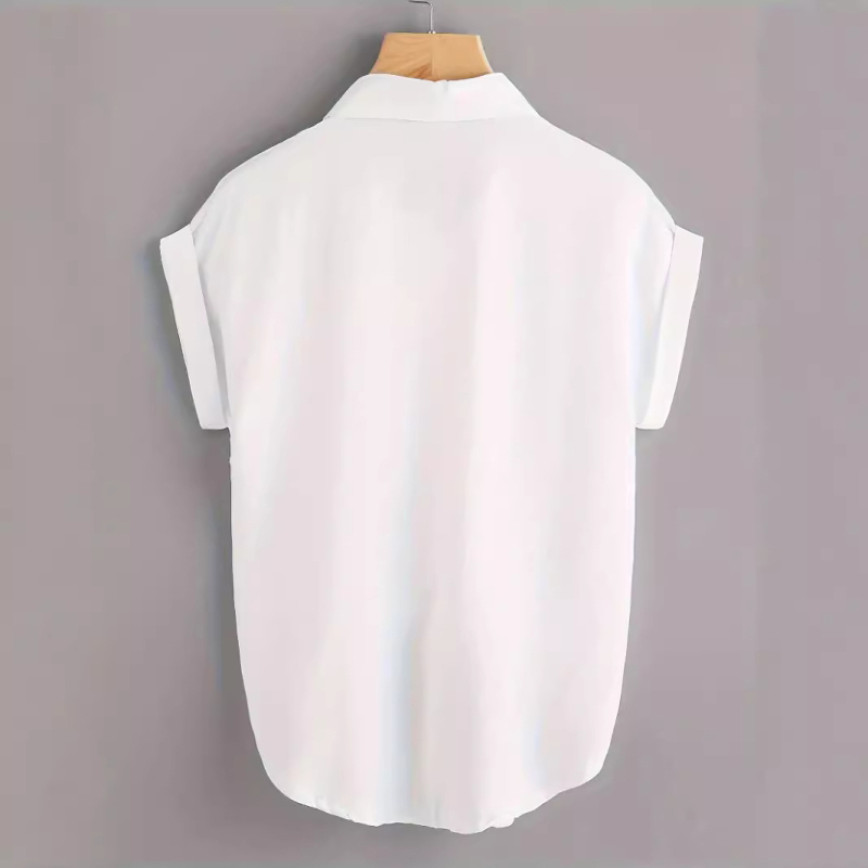 Prekogranična Aliexpress košulja kratkih rukava za žene, ljetna lagana, čista boja, svestrana, ležerna, široka