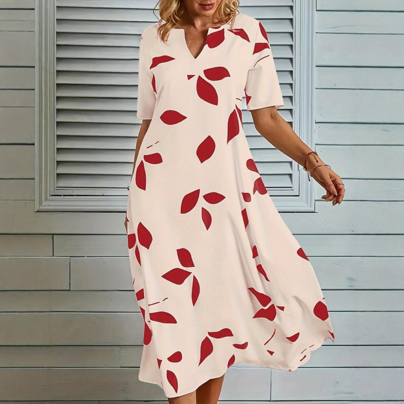 Prekogranična europska i američka blagdanska haljina 2024. Ljeto Independent Station Amazon Nova haljina s V-izrezom i printom