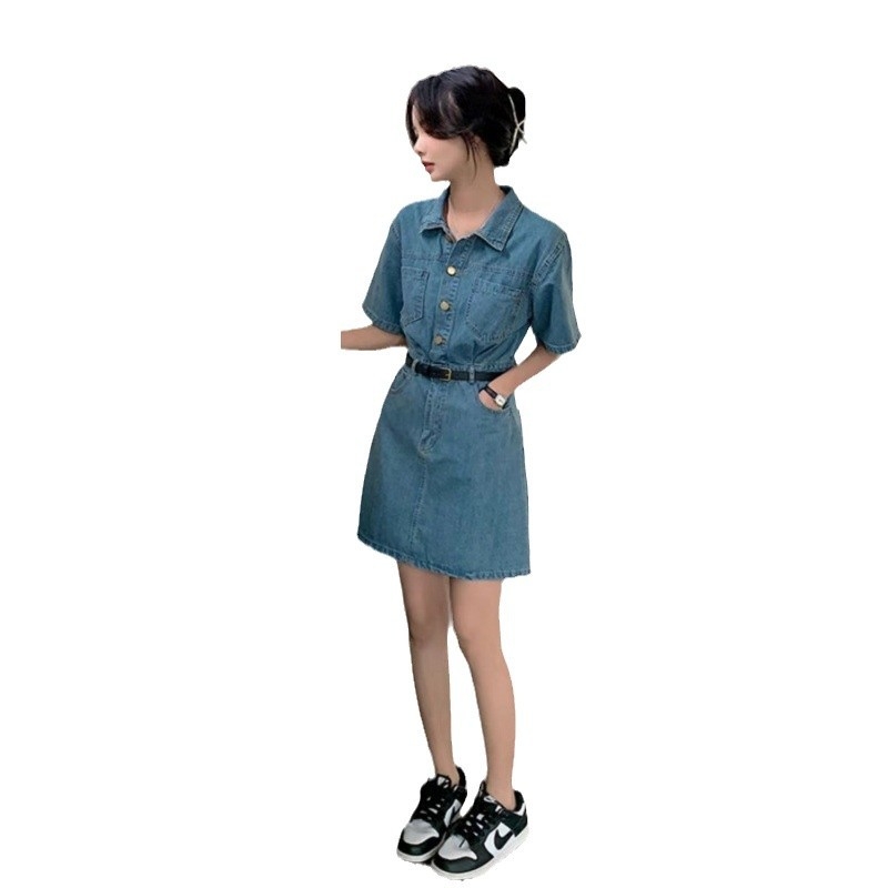 Francuska retro ljetna haljina kratkih rukava u hongkonškom stilu za žene, visoka kvaliteta, za mršavljenje, u retro stilu, za žene