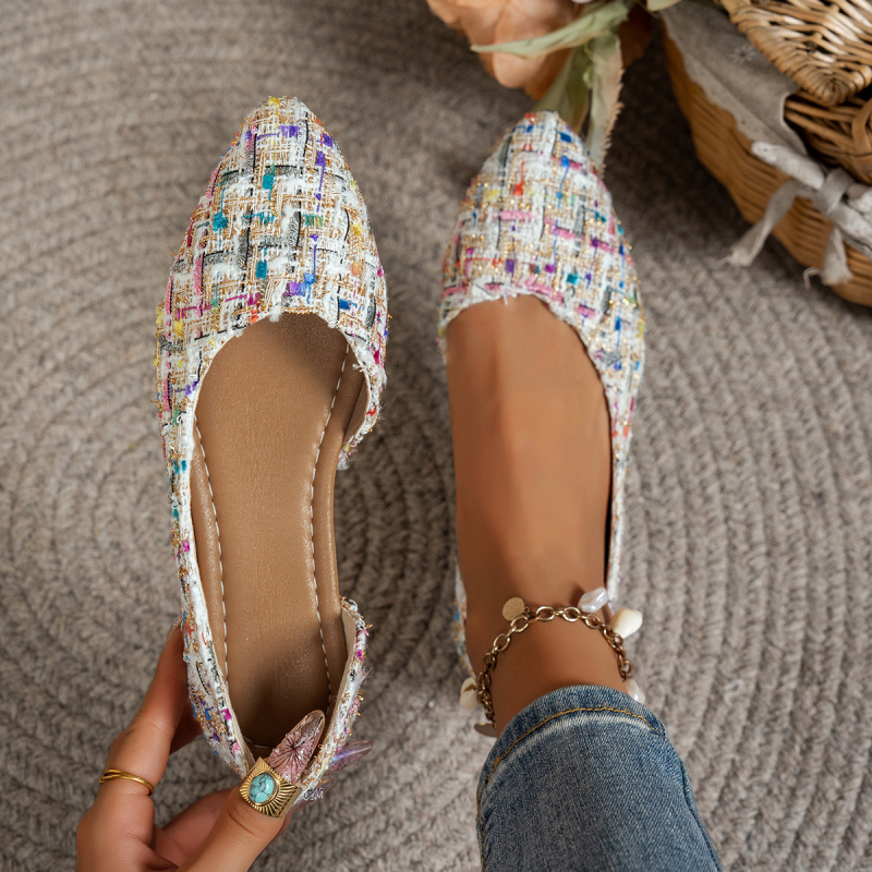 Chanel stilske plitke slip-on cipele velikih veličina za žene 2025., ležerne, svestrane platnene mokasine, ravne cipele