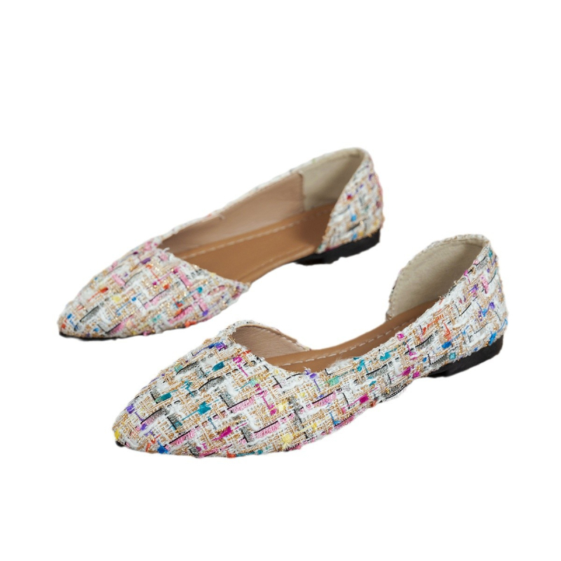 Chanel stilske plitke slip-on cipele velikih veličina za žene 2025., ležerne, svestrane platnene mokasine, ravne cipele