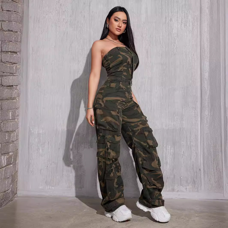 Amazon prekogranični novi labavi kamuflažni kamuflažni kombinezon duljine cijevi, seksi vrući kombinezon za djevojke za žene