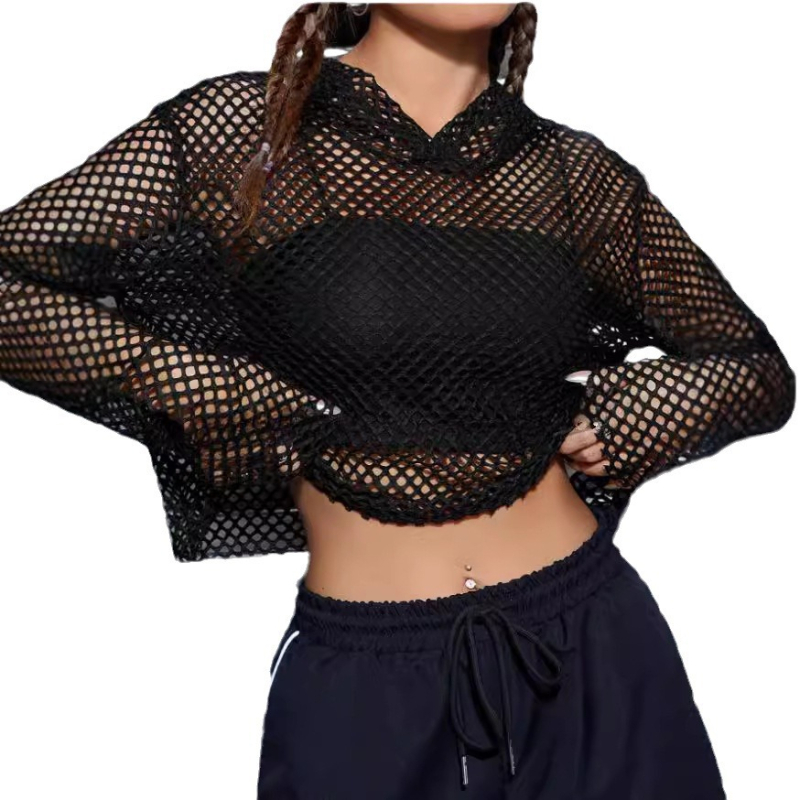 2024 Prekogranično proljeće i ljeto Europa i Amerika Amazon Novi pleteni top s kapuljačom, široki, s šupljom podlogom i ženskim...