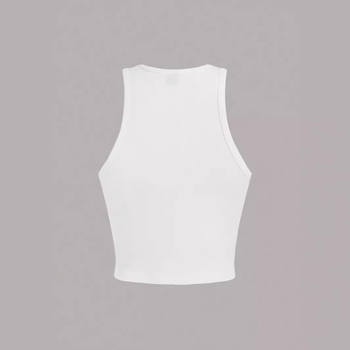 Moteriška laisvalaikio minimalistinė žvaigždės rašto apvalios kaklo aptempta trumpa liemenė vasarai be rankovių „Spice Girl“ liemenė