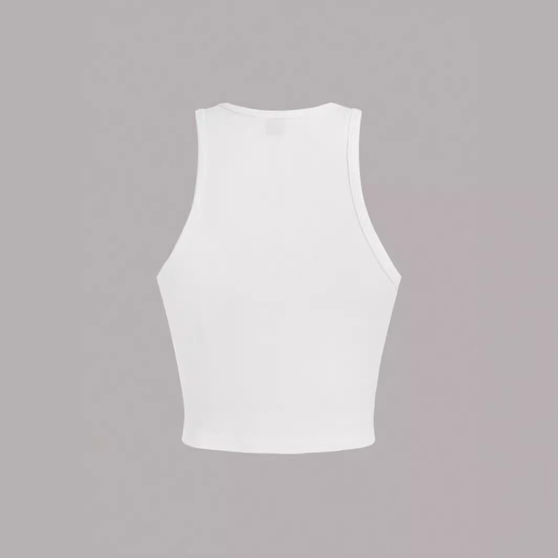 Moteriška laisvalaikio minimalistinė žvaigždės rašto apvalios kaklo aptempta trumpa liemenė vasarai be rankovių „Spice Girl“ liemenė