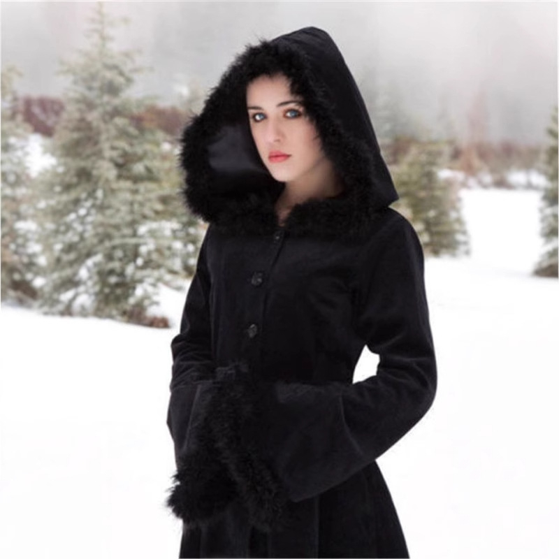 Didmeninė prekyba dosnaus, gero korėjietiško aksomo paltu, plonu lietpalčiu su kailiu pamušalu, elegantišku moterišku paltu.