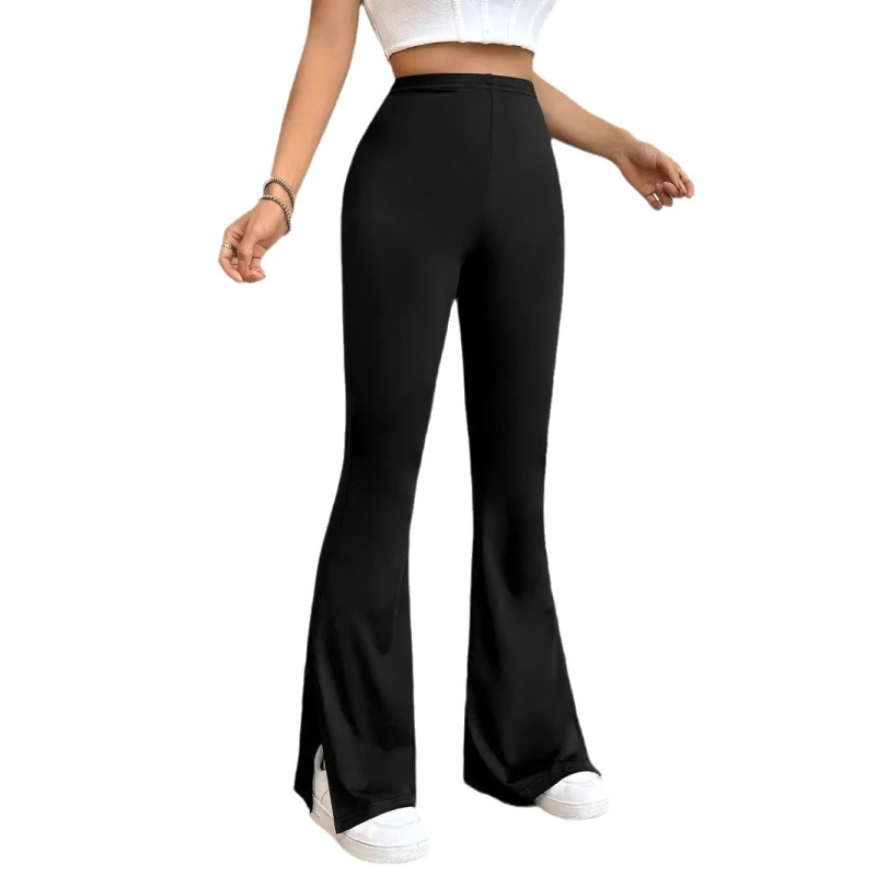 2024 Europska i američka modna ženska odjeća Amazon Visoki struk Jednobojne hlače s razdjelnim hlačama, visoke nove joge